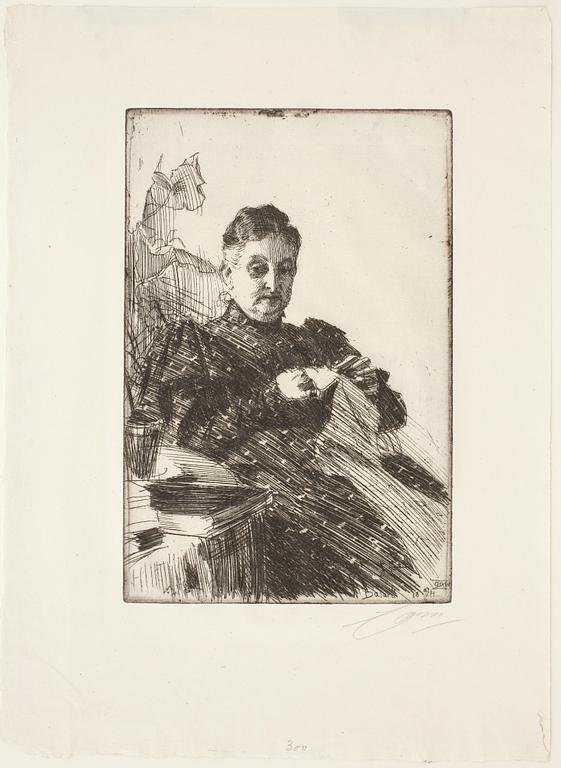 ANDERS ZORN, etsning, utförd 1894,  signerad med blyerts.