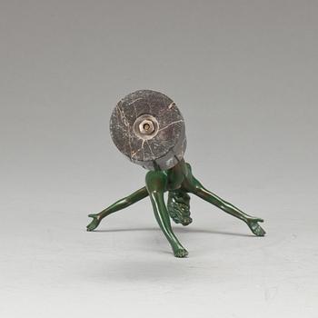 JOSEF LORENTZL, skulptur, signerad, grönpatinerad, brons.