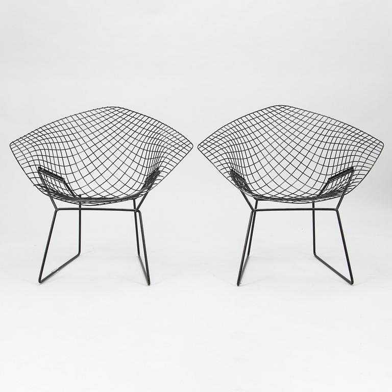 HARRY BERTOIA, fåtöljer ett par, "Diamond chair", 1900-talets senare hälft.