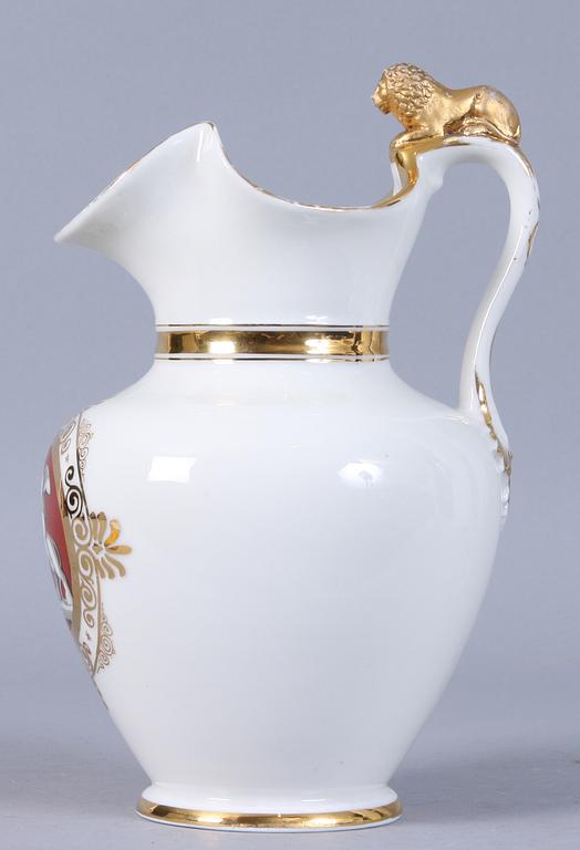 KANNA MED LOCK, porslin, 1800-talets slut.