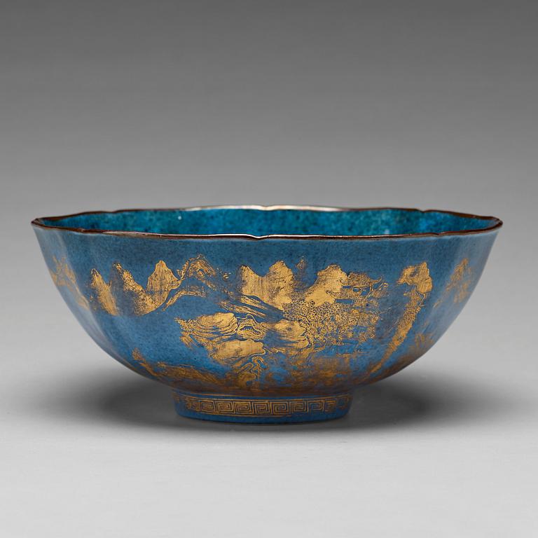 A powder blue bowl, Qing dynasty, 18th Century.