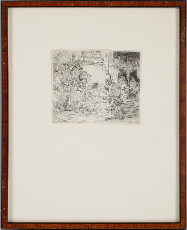 REMBRANDT HARMENSZ. VAN RIJN, etsning. Ca 1654 (Möjligen 1700-talsavdrag).