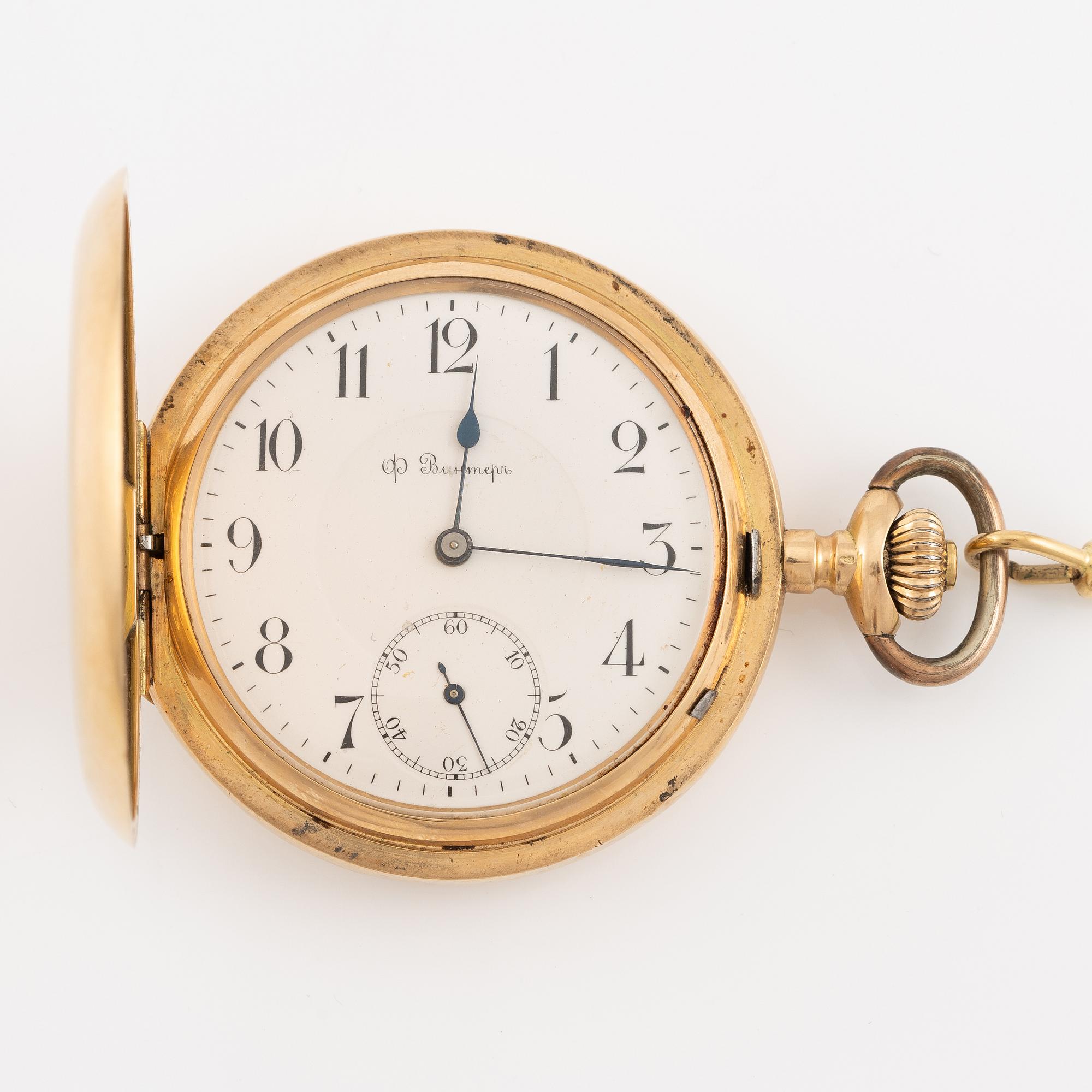 F. Winter, pocket watch, hunter, 54 mm.