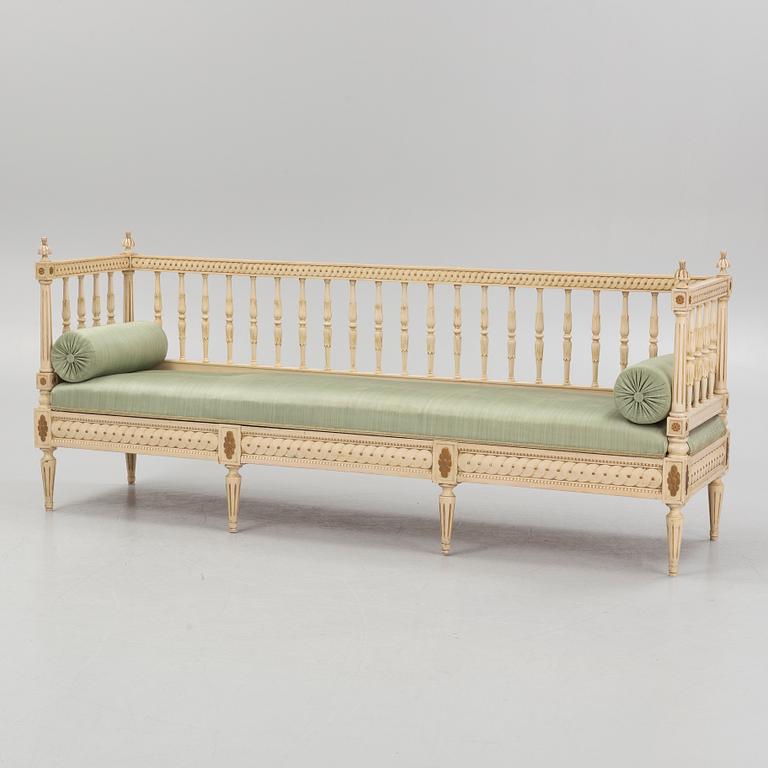 A Gustavian style sofa, late 19th century.