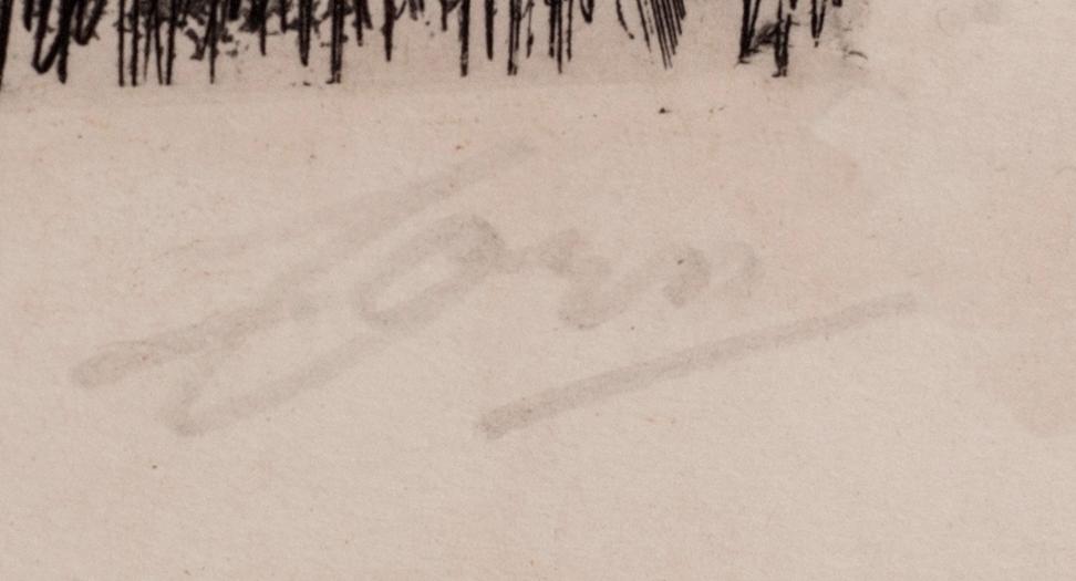 Anders Zorn, a signed etching from 1891.