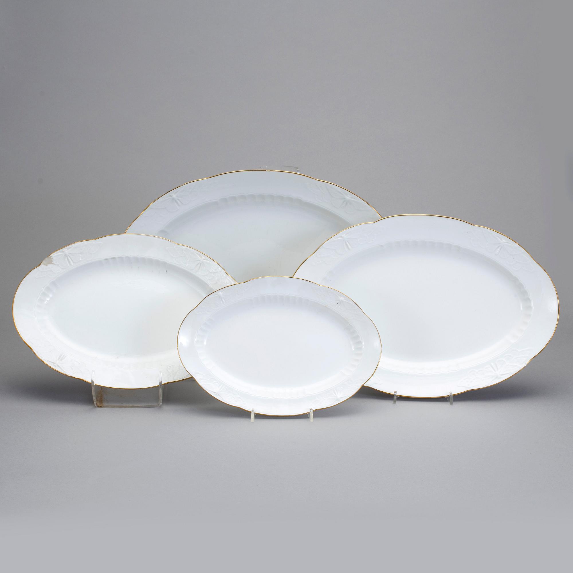 MATSERVIS, 83 delar, fältspatporslin, "Trollslända", Alf Wallander, Rörstrand, jugend, omkring 1910.