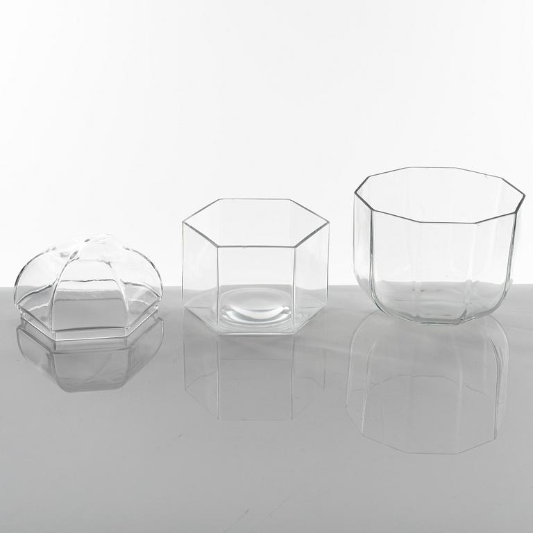 A 26 pieces glass service, "Oktav" by Bertil Vallien for Kosta Boda, Sweden.