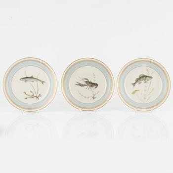 Royal Copenhagen, plates, 11 pcs, porcelain, "Fauna Danica".