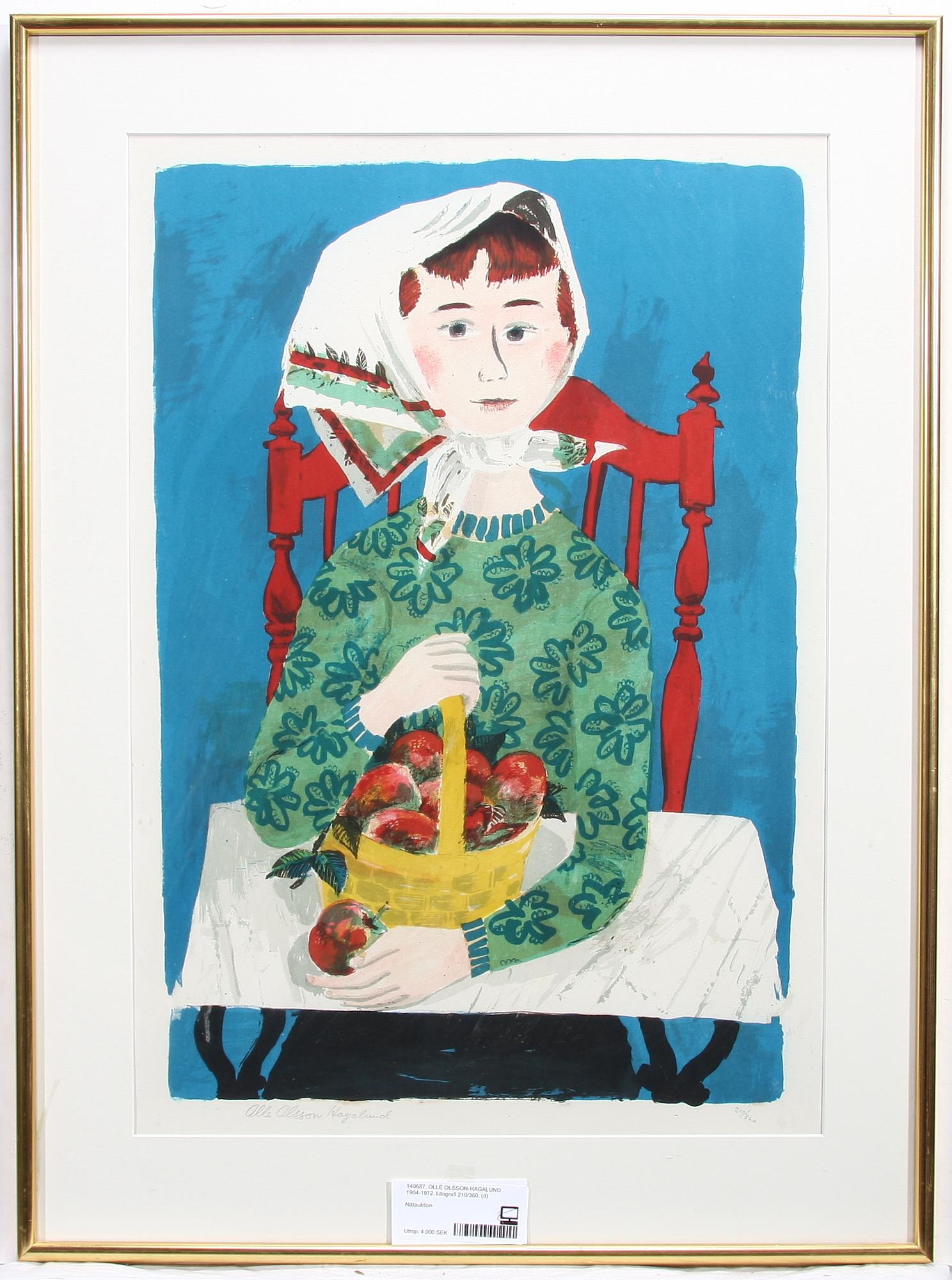 OLLE OLSSON-HAGALUND, färglitografi, sign o numr 210/360.
