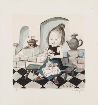 Tsuguharu Foujita · TSUGUHARU FOUJITA, färglitografi, signerad, EA.