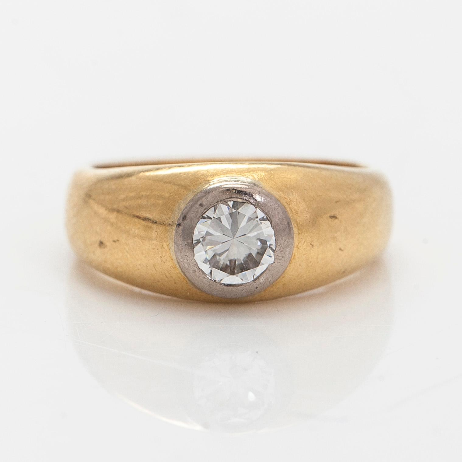 Ring, brilliant cut diamond, 18K gold.