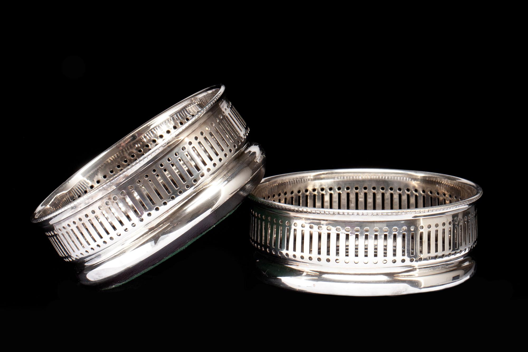 COASTER, ett par, pläter, Sheffield, England. 1900-tal.