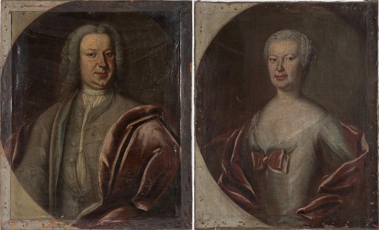 Svensk konstnär, 1700-tal, ett par, olja på duk.