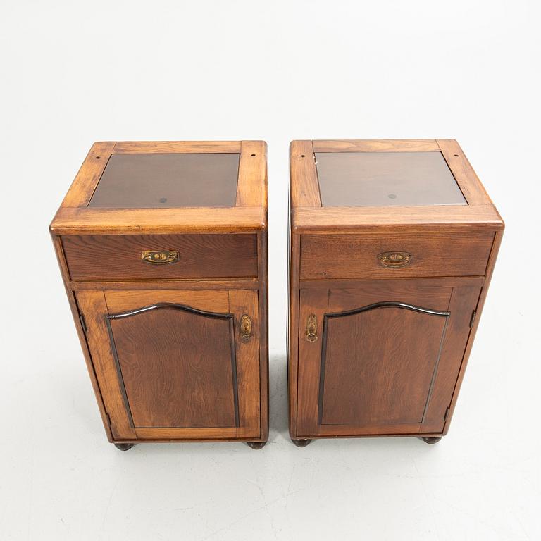 Nightstands, a pair, first half of the 20th century.