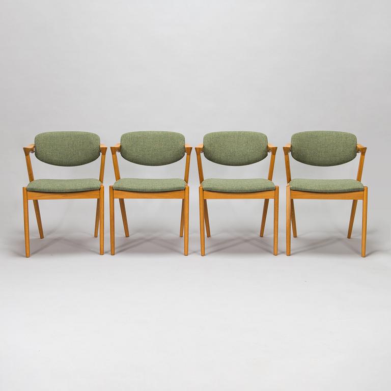 Kai Kristiansen, A set of four 'Z-chair' chairs, Denmark, 1960's.