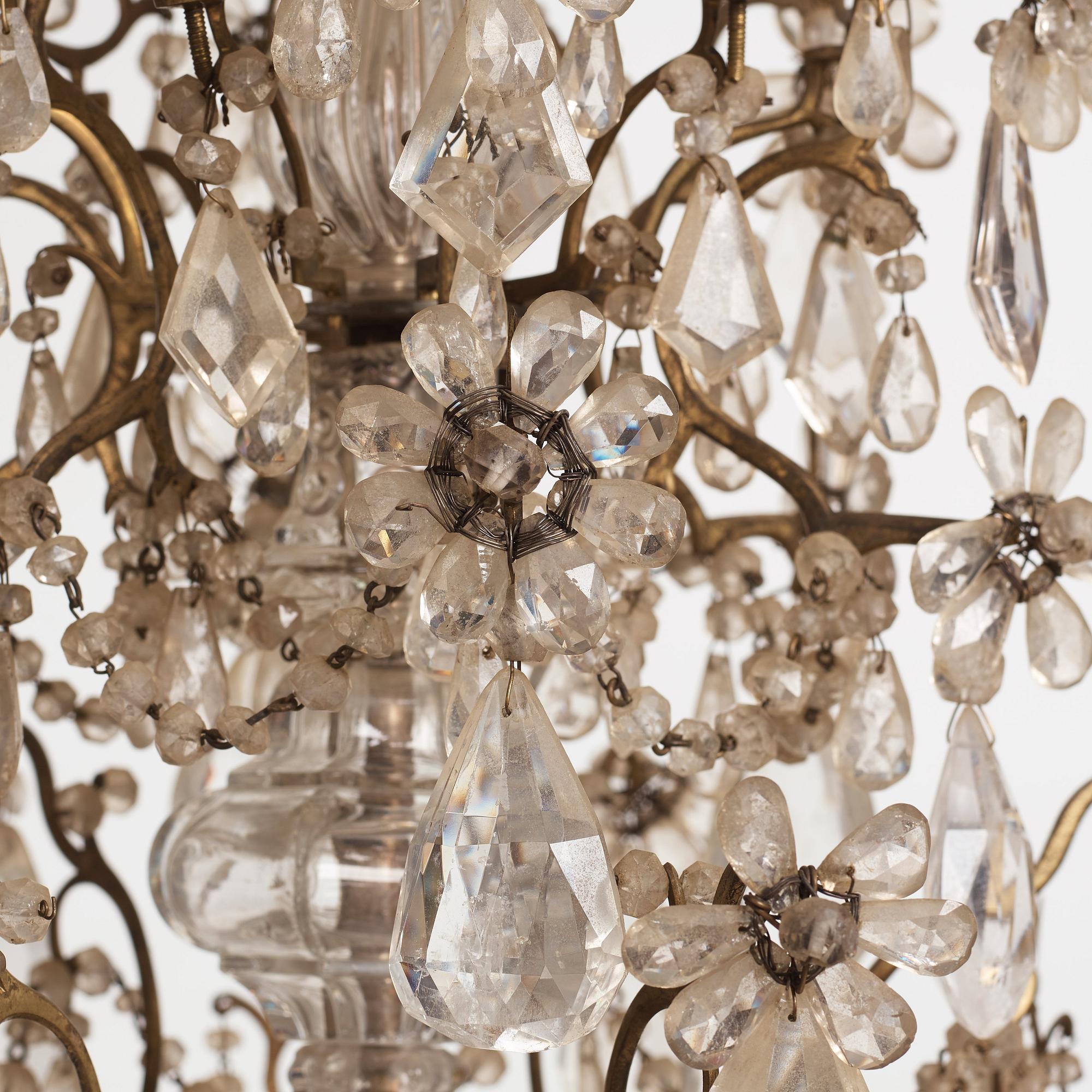 A Baroque-style late 19th century six-light chandelier.