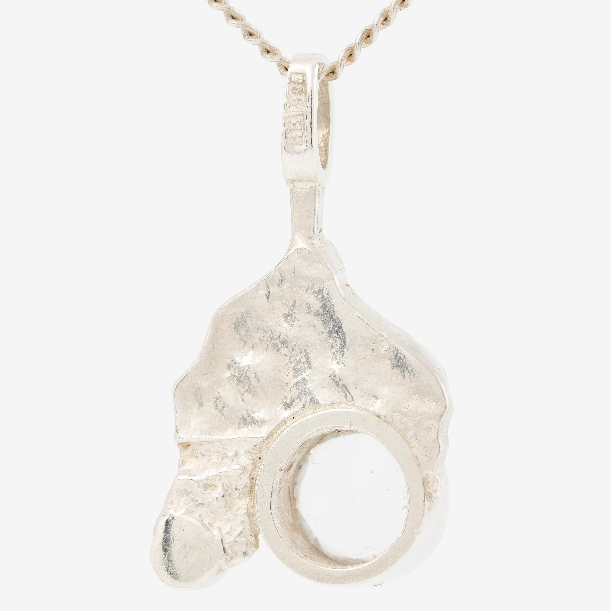 Necklace, Engelbert, sterling silver with rock crystal.