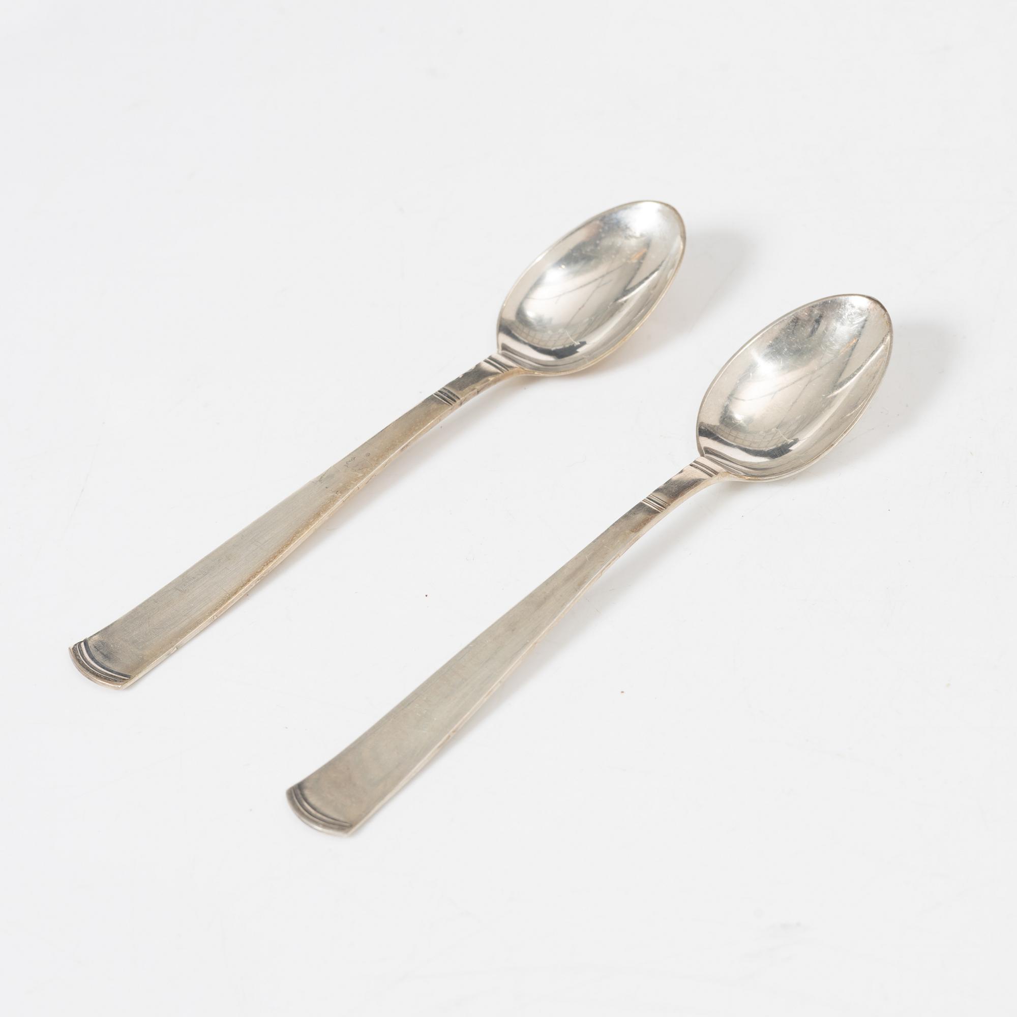 Jacob Ängman, coffee spoons, 21 pcs, "Rosenholm", silver, GAB, Stockholm 1960s.