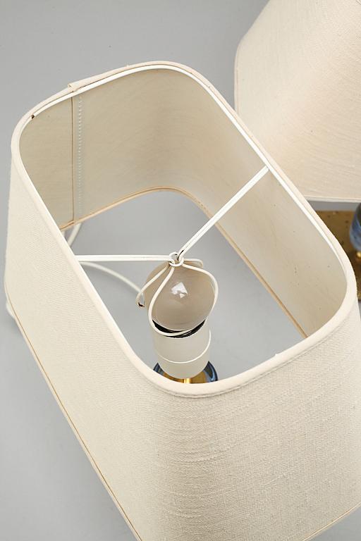 Two similar table lamps, made by Malmö Metallvarufabrik, 20th century.