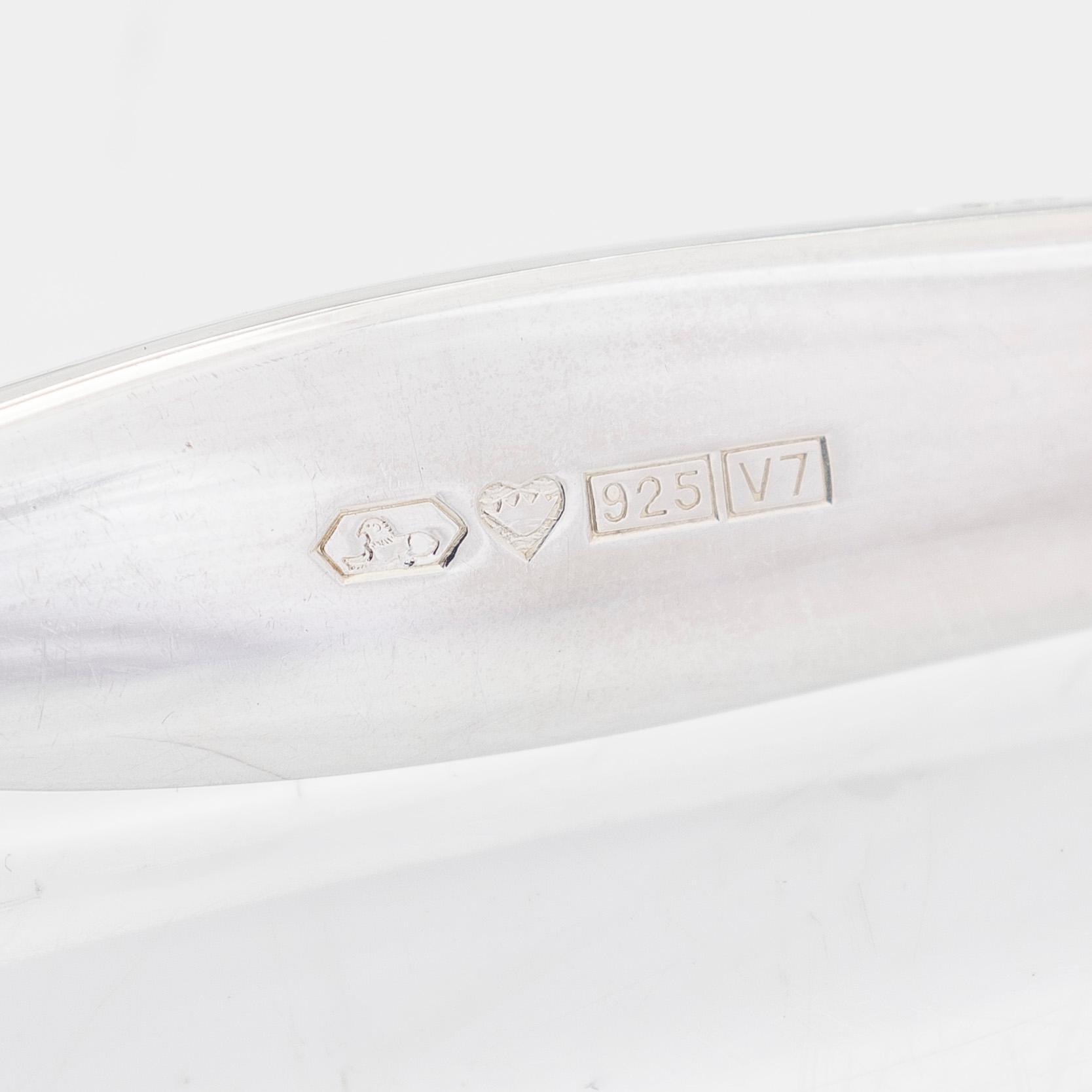 Tapio Wirkkala, tårtbestick, ett par, och -gafflar, 11 st, sterling silver, "Tapio", Kultakeskus, Tavastehus 1971-74.