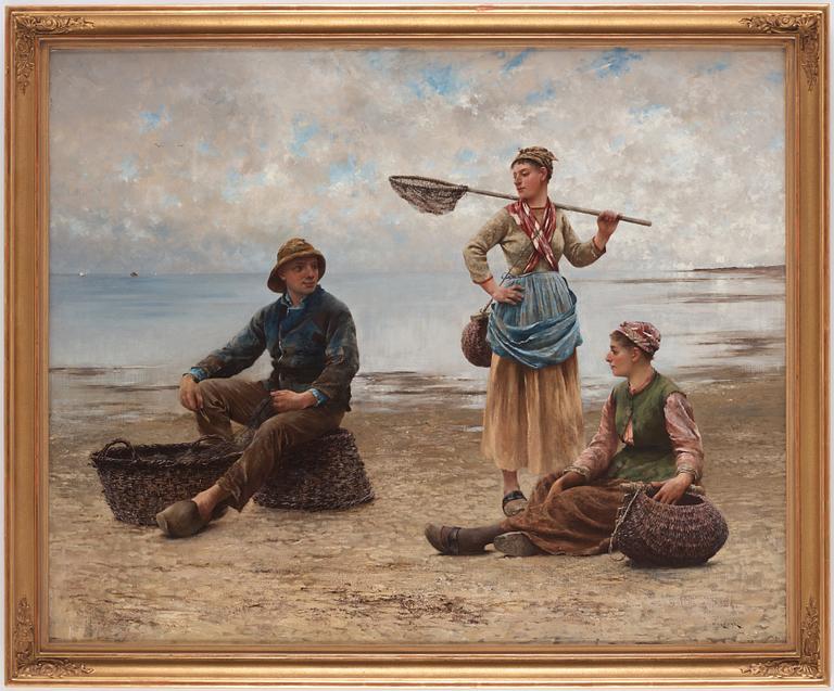 August Hagborg, Musselplockerskor på stranden.