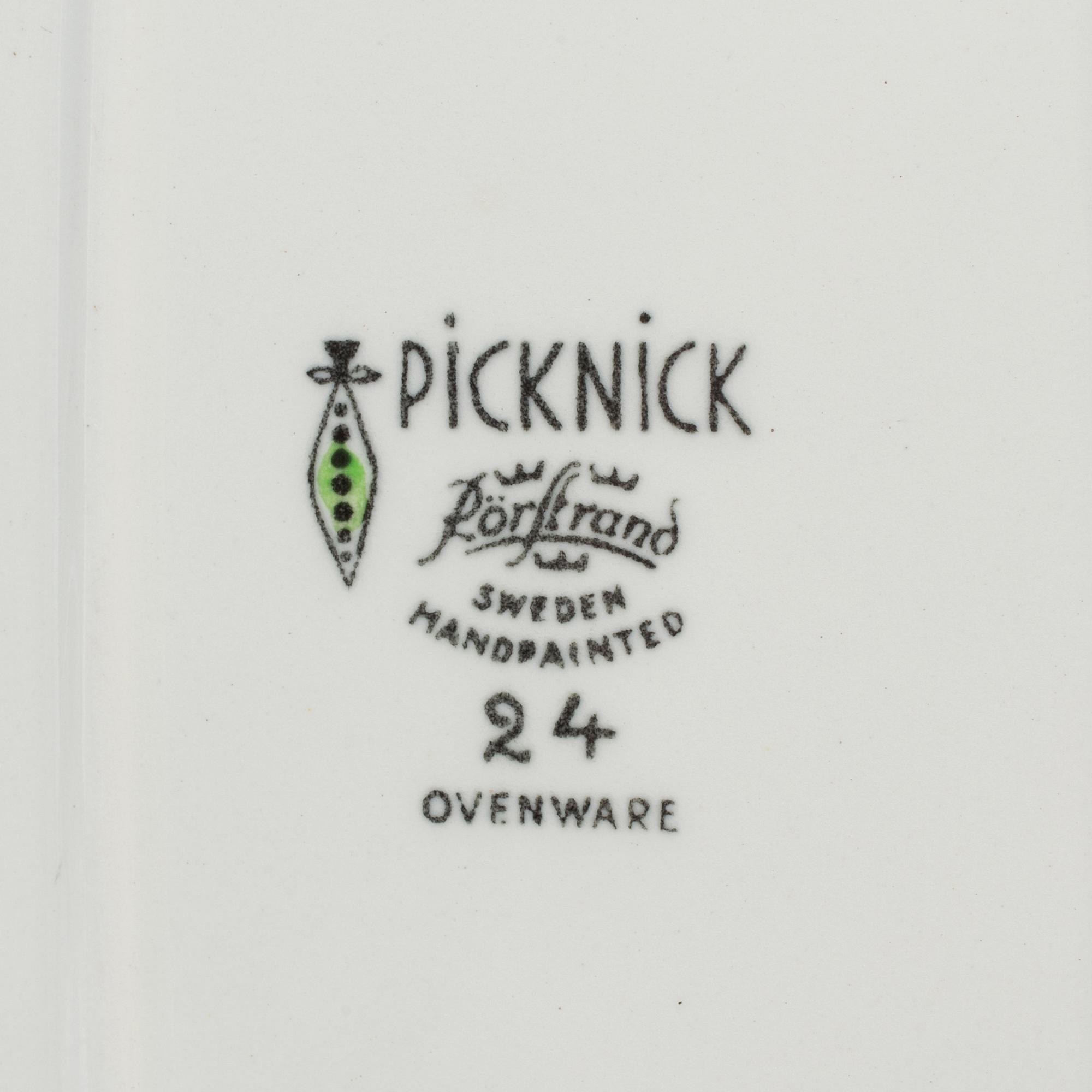 A Marianne Westman earthenware 'Picknick' and 'Pomona' part dinner service, for Rörstrand.