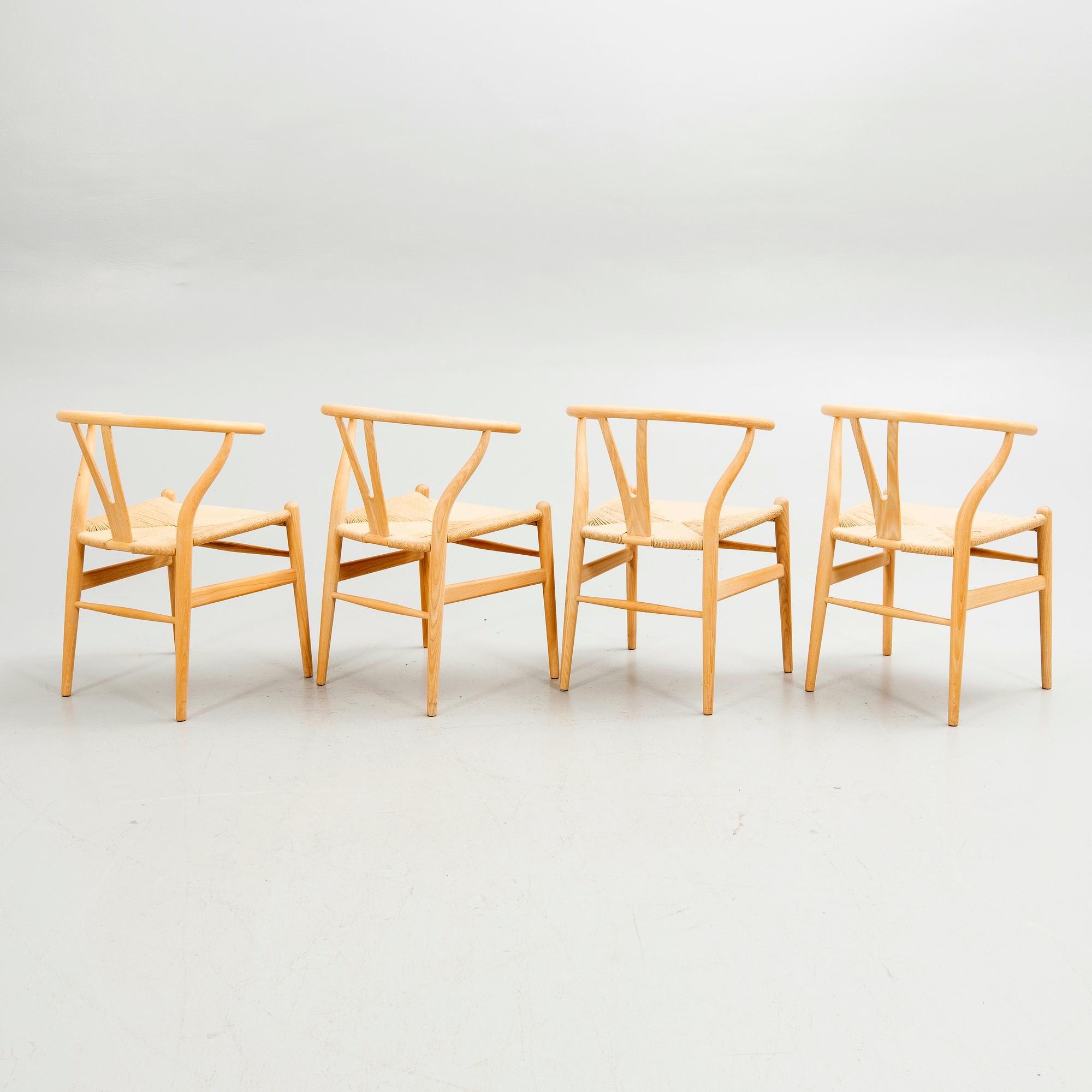 Hans J. Wegner, chairs, 10 pcs, "Y-chair", Carl Hansen & Son, Denmark, modern production.