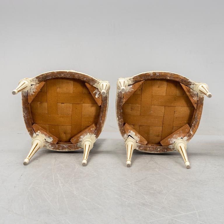 A set of four Gustavian chairs, second half of the 18th Century.