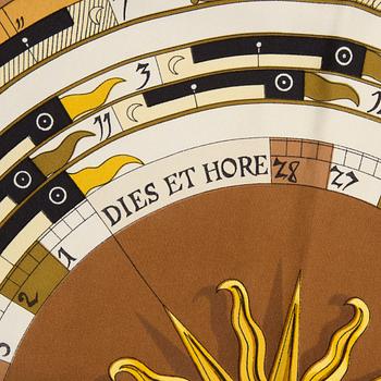 A Hermès silk scarf "Astrologi / Dies et Hore" designed by Francoise Faconnet 1963.