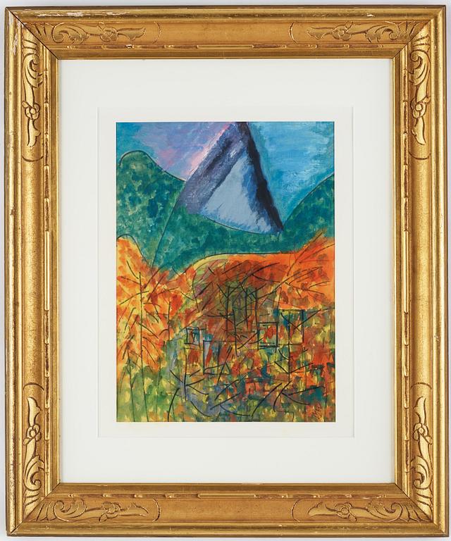 NELL WALDEN, mixed media on paper, signed and dated -73.