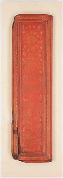 SKYDDSOMSLAG, lackarbete, orientaliskt, 1800/1900-tal.