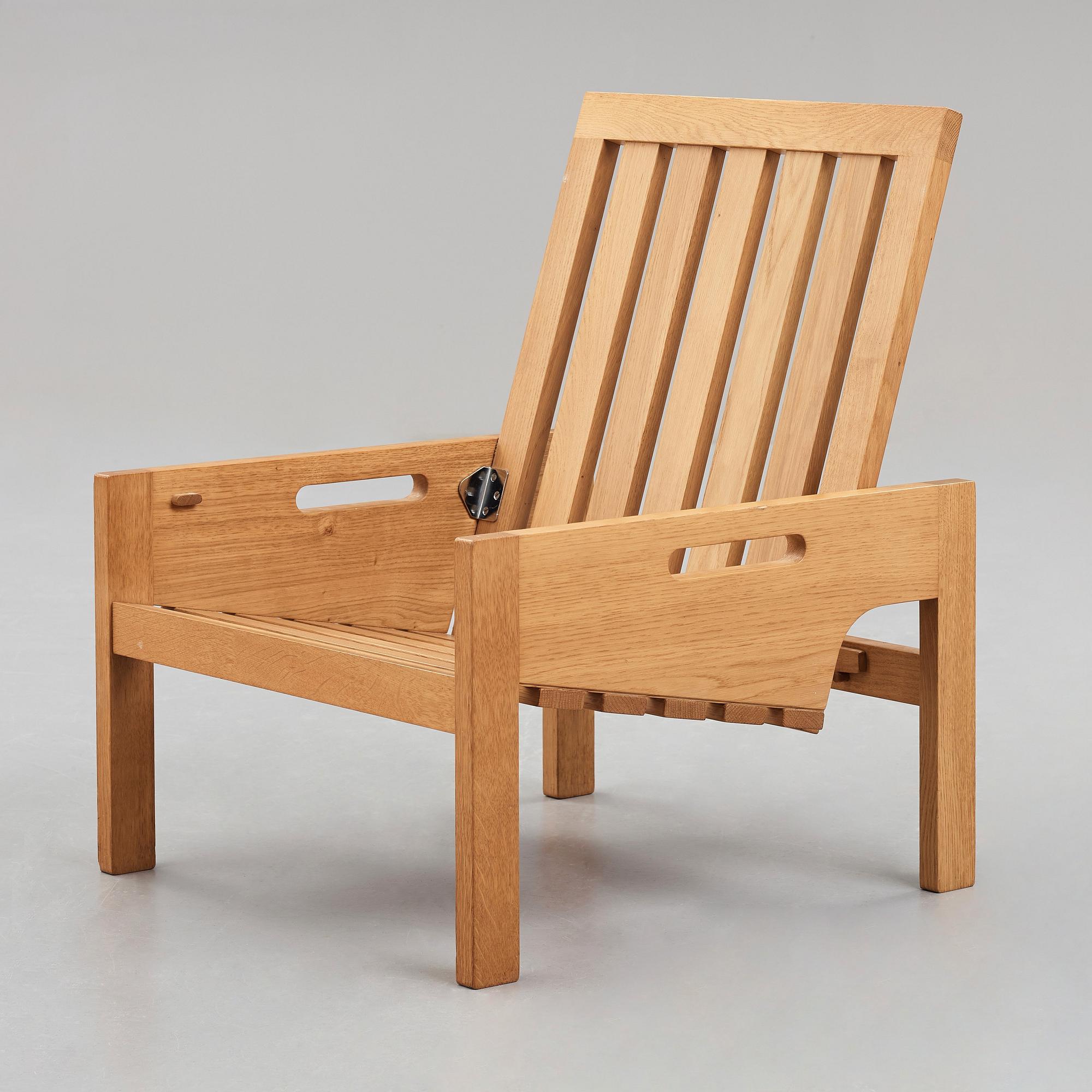HANS J WEGNER, fällstol/bord, "GE520", Getama, Danmark, 1960-tal.