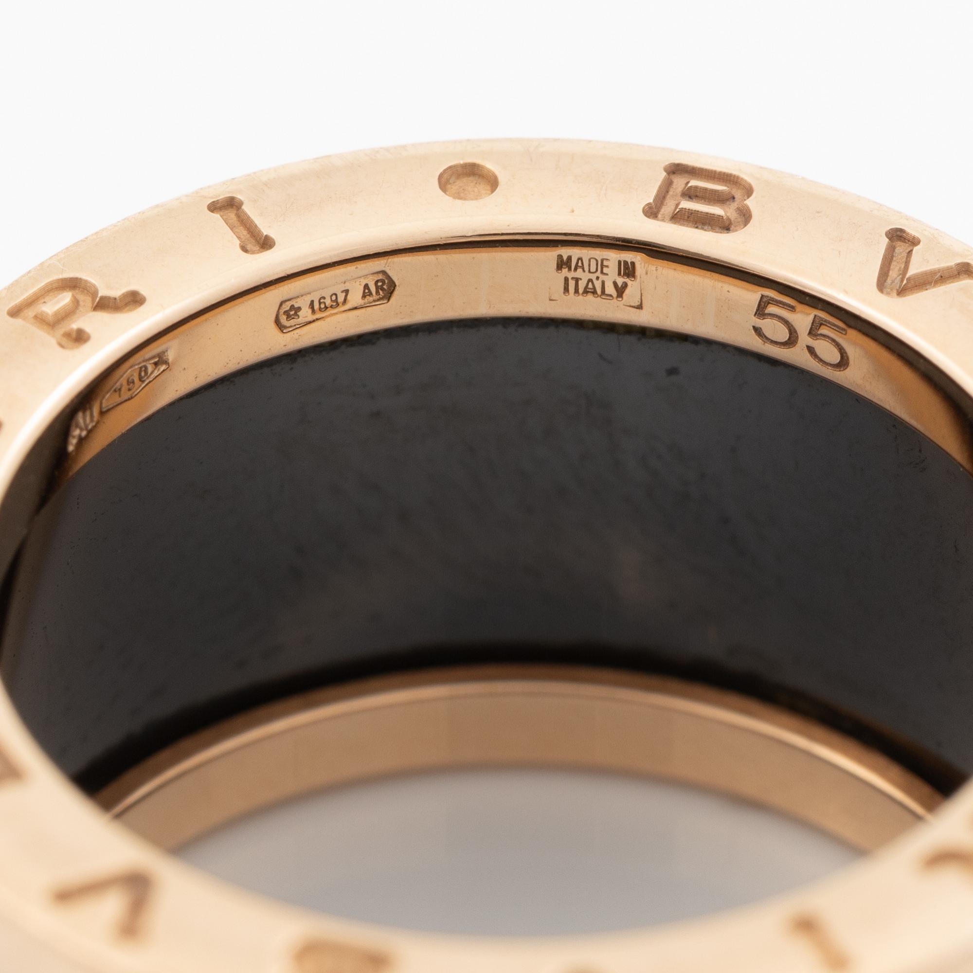 Ring, Bulgari, “B.Zero1”, 18K gold and ceramic.