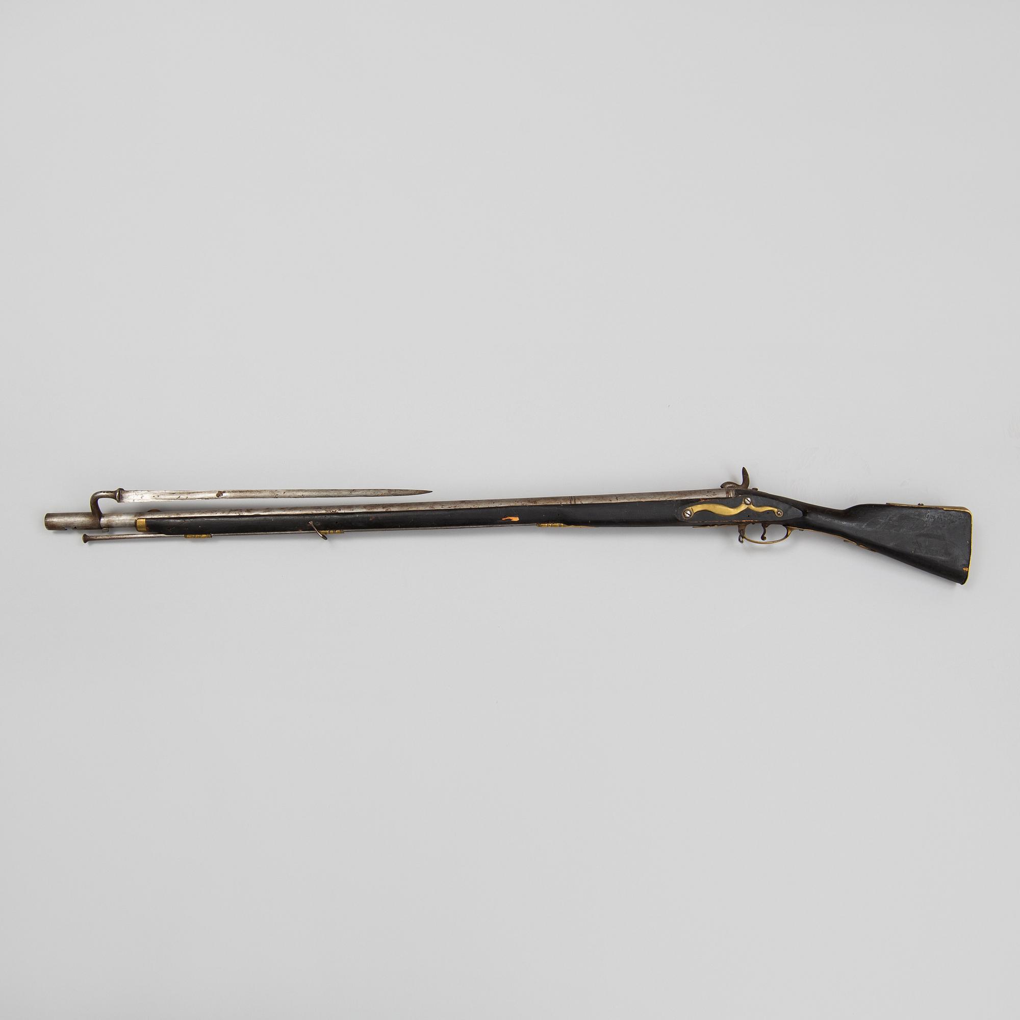 SLAGLÅSGEVÄR, norskt, 1700-tal reparationsmodell.