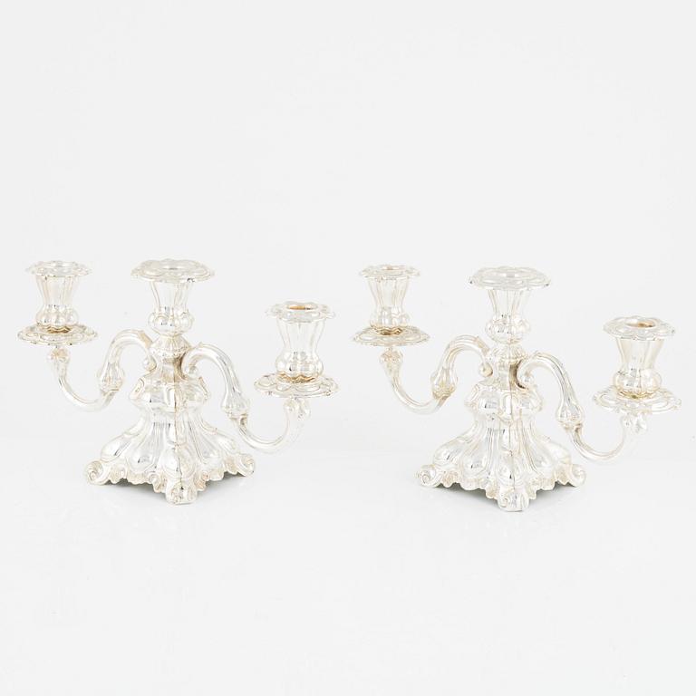 A pair of Baroque style candelabras, early 20th Century.