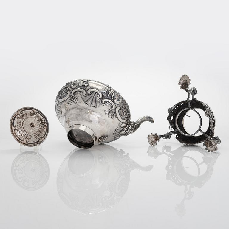 A Georgian seven-piece, sterling silver tea and coffee set, maker's mark of Joseph Angell, London 1817-1823.