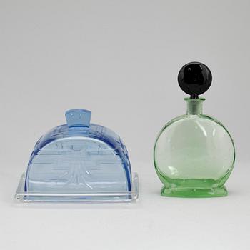 KARAFF samt OSTKUPA, glas, 1900-talets första hälft.