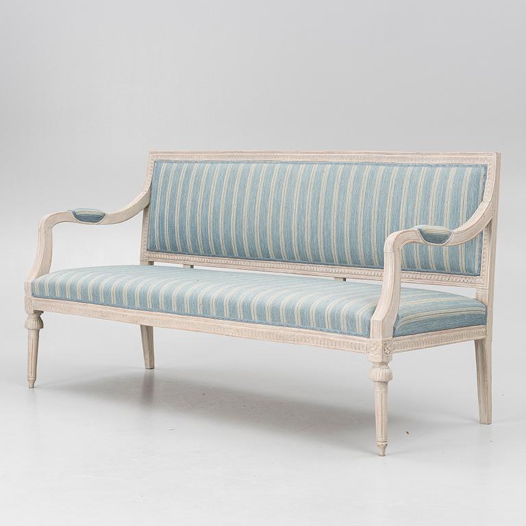 A late Gustavian sofa, circa 1800.