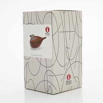 Oiva Toikka, A glass bird, 'Rosy Finch' signed O. Toikka Nuutajärvi.