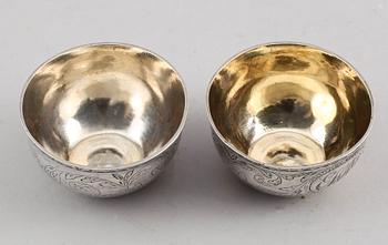 TUMLARE, 1 par, silver, Carl Magnus Ryberg, Stockholm 1825. Vikt ca 64 gram.