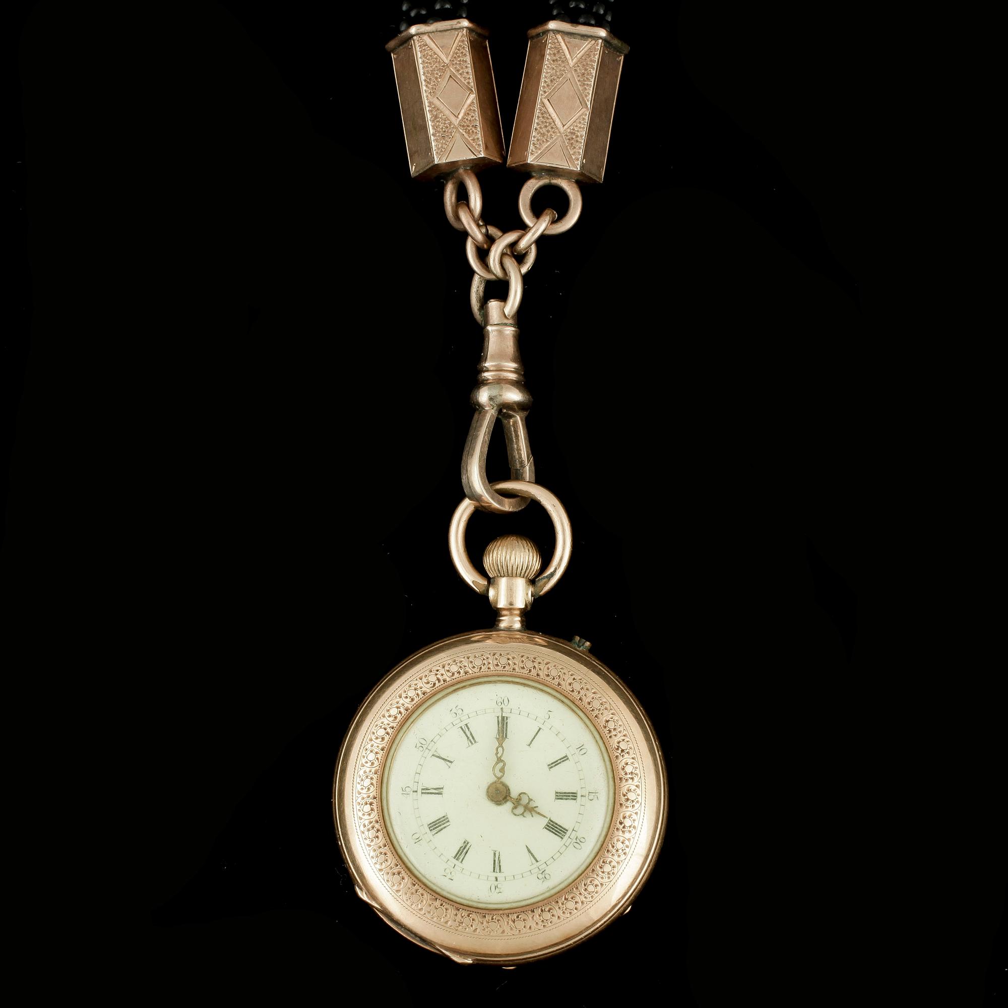 FICKUR, dam, 14k guld, 1900-talets början. Total vikt ur ca 24 gram.