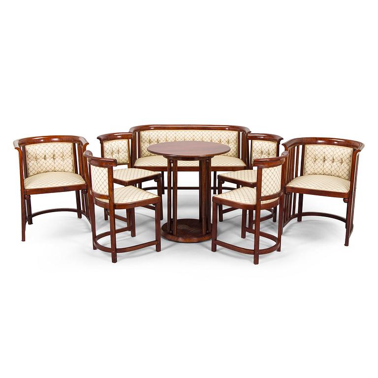 Josef Hoffmann, Kalusto, 8 osaa, Jacob & Josef Kohn, Wien, Itävalta. Noin 1910.