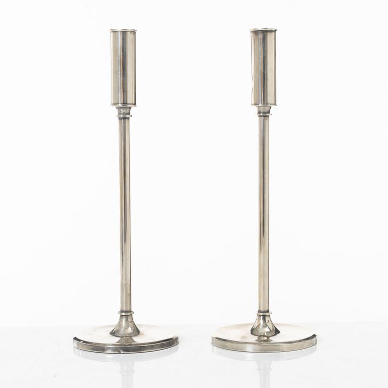 A pair of Swedish silver candlesticks, marks of Tore Eldh, K&EC, Gothenburg 1965-1967.