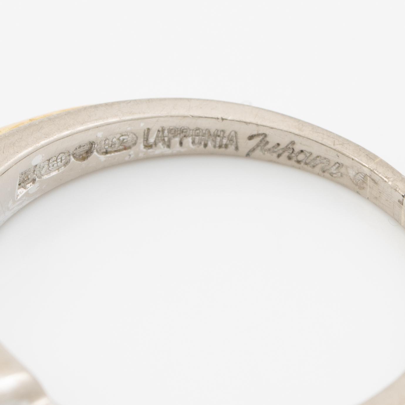 Lapponia, ring 18K guld och vitguld med en rund briljantslipad diamant, Finland.