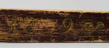 BESSMAN OCH MÄTSTICKA. Daterade 1775 och 1859.