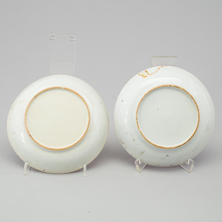 A group of various cups and saucers, Chinese and European, 18th-19th century.