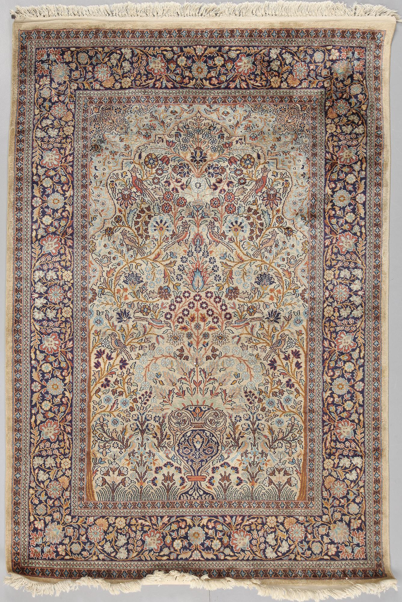 MATTA, old, Kashmere, figural, mersericerad bomull, ca 195 X 128 cm.