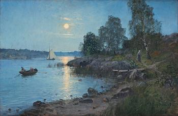 Alfred Bergström, "Sommarkväll" (Evening landscape).