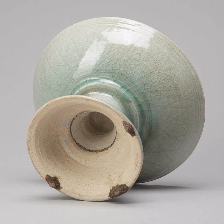 A celadon glazed tazza, Sawankhalok, 15th /16th Century.