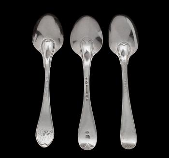 MATSKEDAR, 3 st, silver, bl a E Holmberg, Lund 1803. Tot ca 200 g.